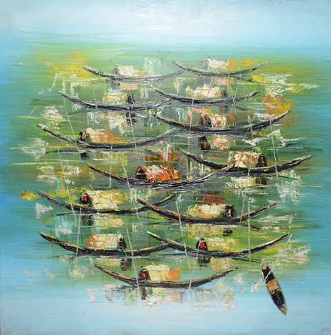 Tranh Sơn Dầu Bến Đợi